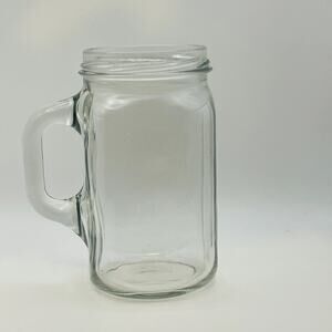 Vintage Clear Glass Square Mason Jar-5 1/4" Tall, 2 3/4" Wide 14 ounces